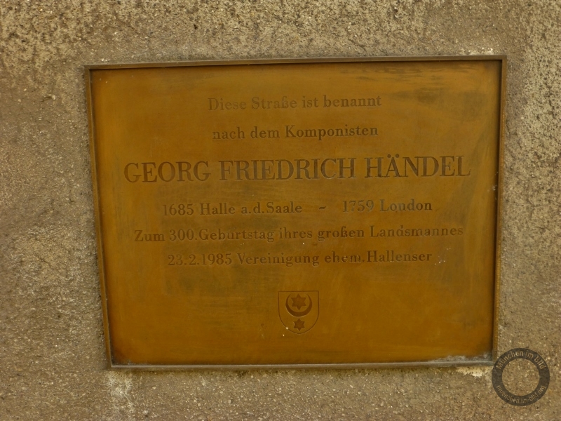 Gedenktafel für Georg Friedrich Händel in der Händelstraße in München-Bogenhausen