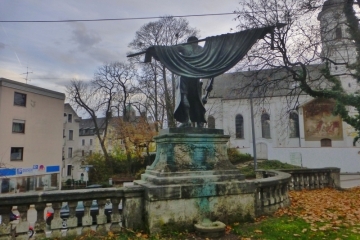 Gedenkanlage Sendlinger Bauernschlacht (Schmied-von-Kochel-Denkmal) in der Lindwurmstraße München-Sendling